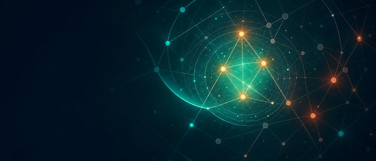 Abstrakte Komposition: aufgelöste geometrische Spannung mit hellem Ergebnisraum als Metapher für der beste hinweis kam aus…