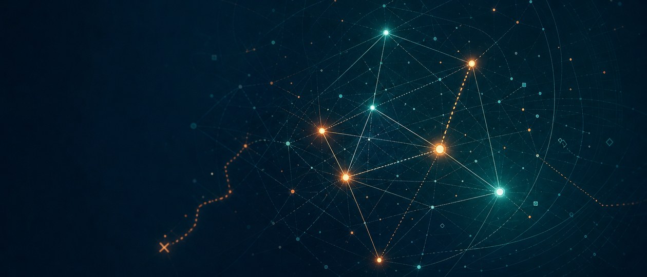 Abstrakte Komposition: aufgelöste geometrische Spannung mit hellem Ergebnisraum als Metapher für der falsche suchraum…